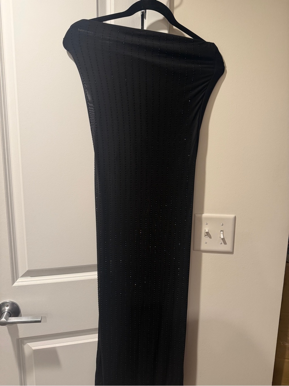 Black Stretch Maxi dress with Subtle Sparkle